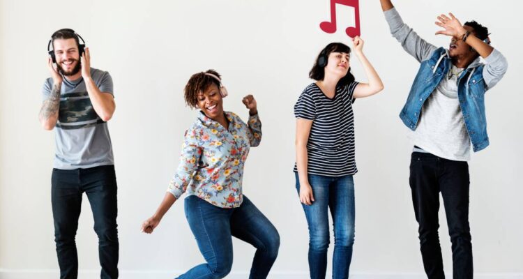 People together enjoying music