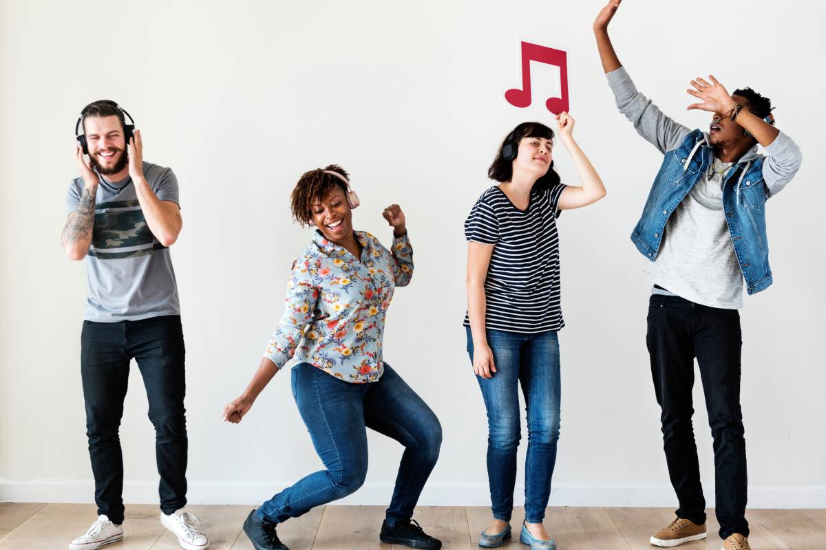 People together enjoying music